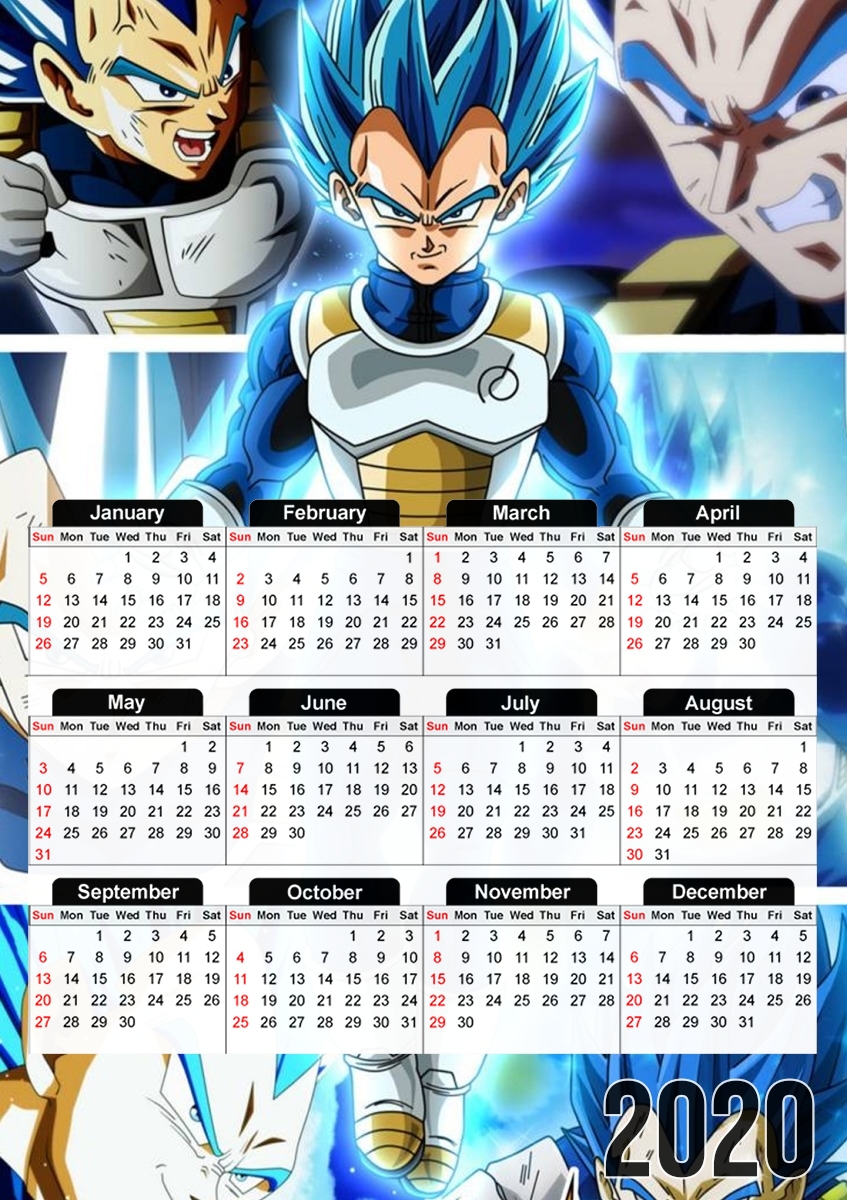  Vegeta SSJ Blue for A3 Photo Calendar 30x43cm