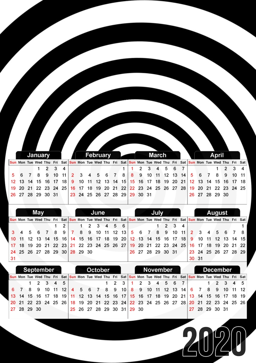 Hypnotic Vertigo for A3 Photo Calendar 30x43cm