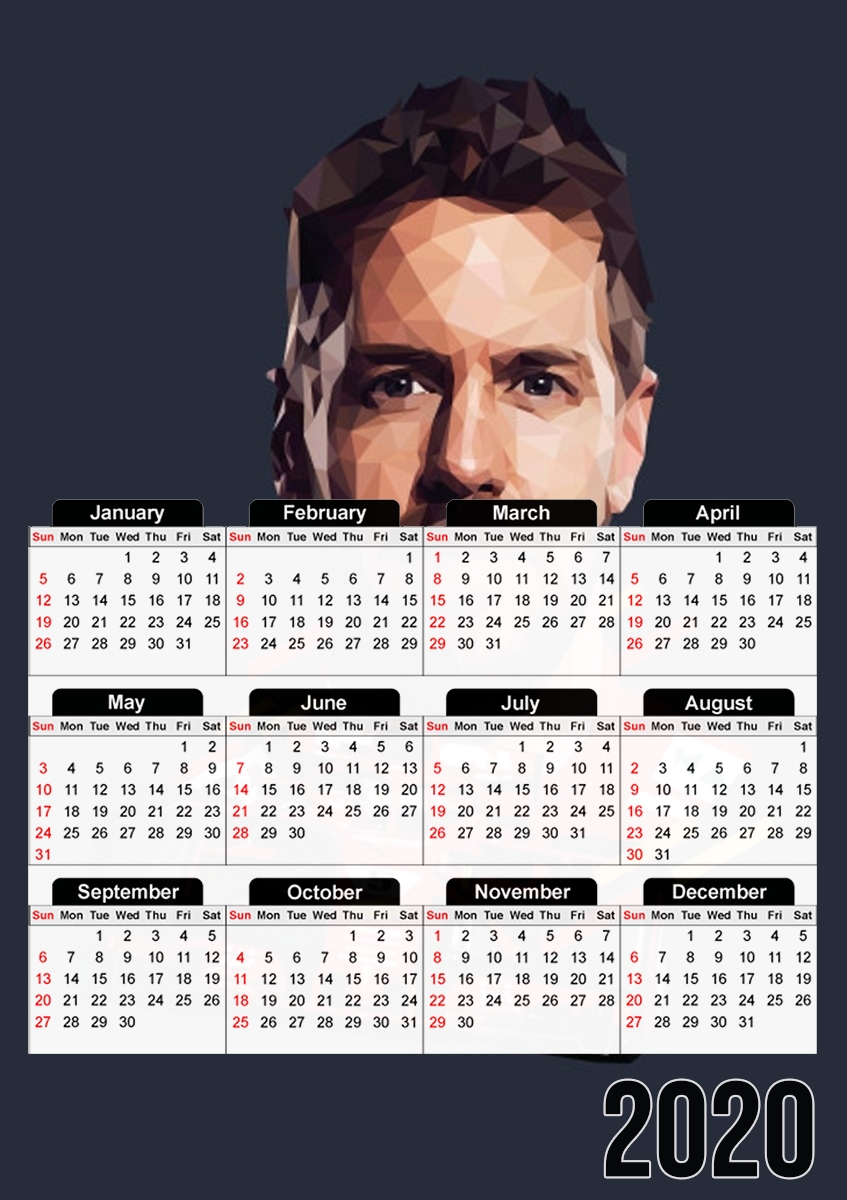  Vettel Formula One Driver for A3 Photo Calendar 30x43cm