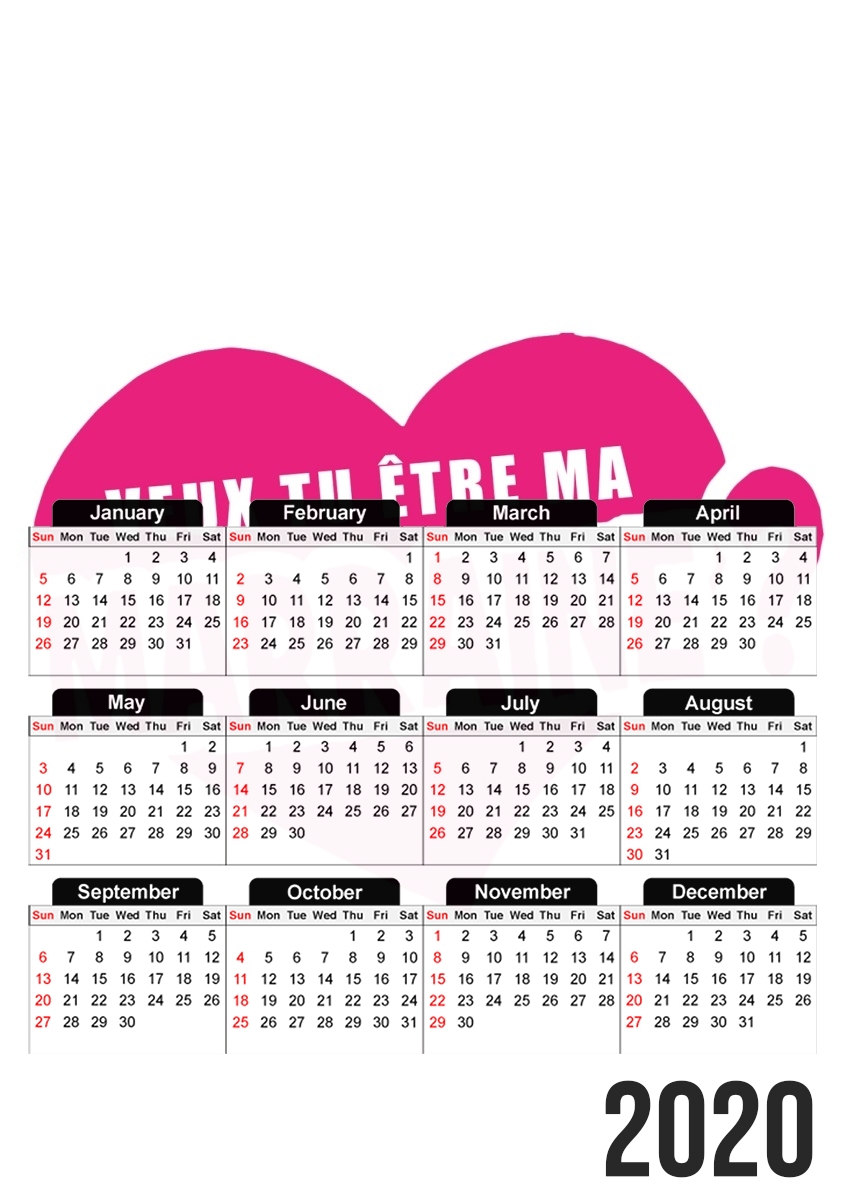  Veux tu etre ma marraine for A3 Photo Calendar 30x43cm