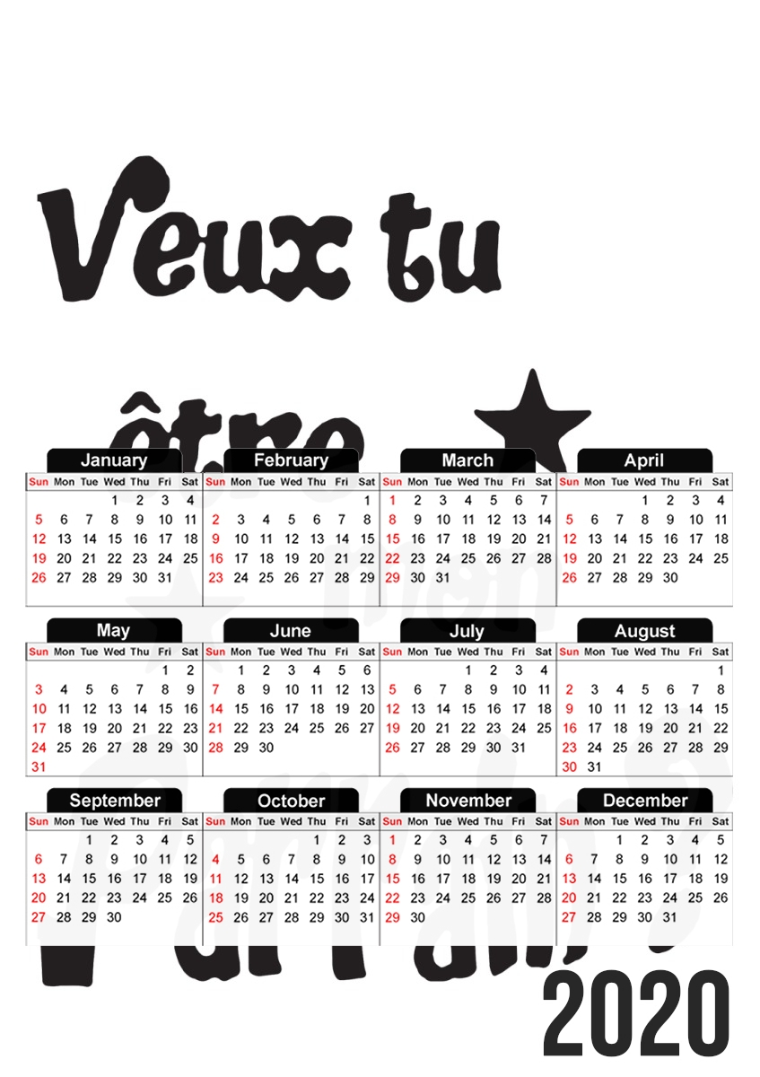  Veux tu etre mon parrain for A3 Photo Calendar 30x43cm