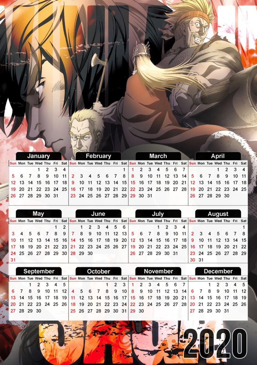  Vinland Saga thorfinn history for A3 Photo Calendar 30x43cm