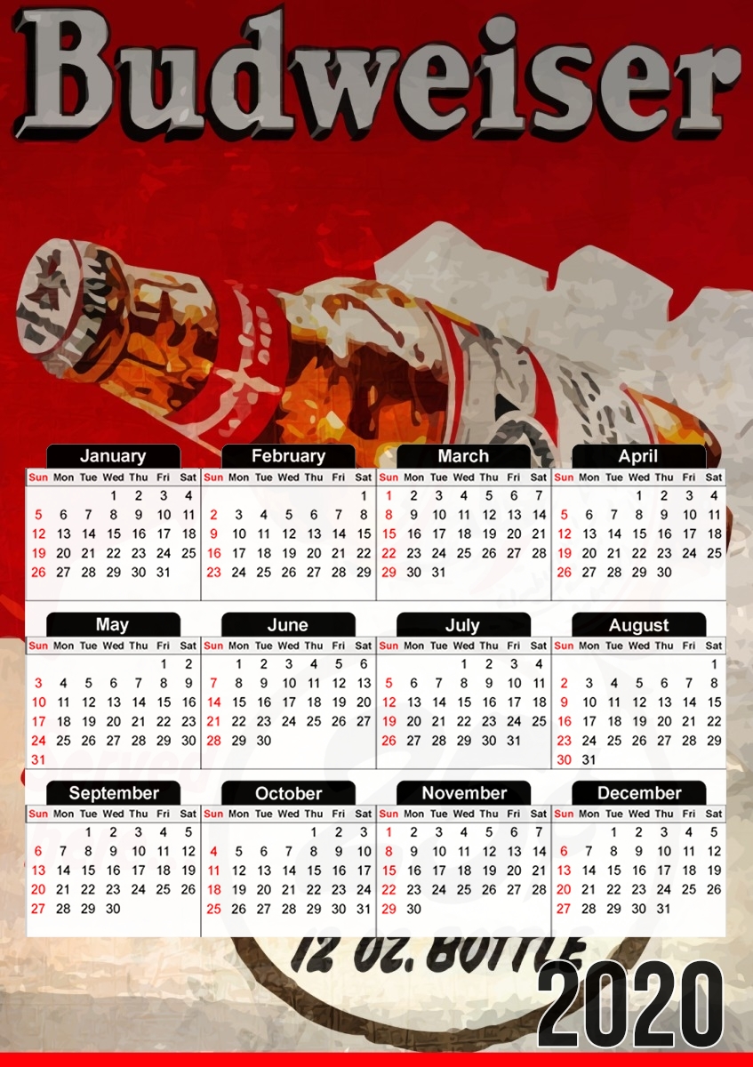  Vintage Budweiser for A3 Photo Calendar 30x43cm