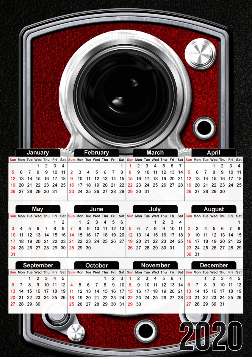  Vintage Camera Red for A3 Photo Calendar 30x43cm
