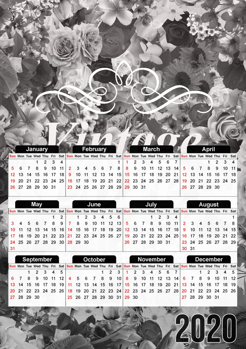  Vintage love in black and white for A3 Photo Calendar 30x43cm
