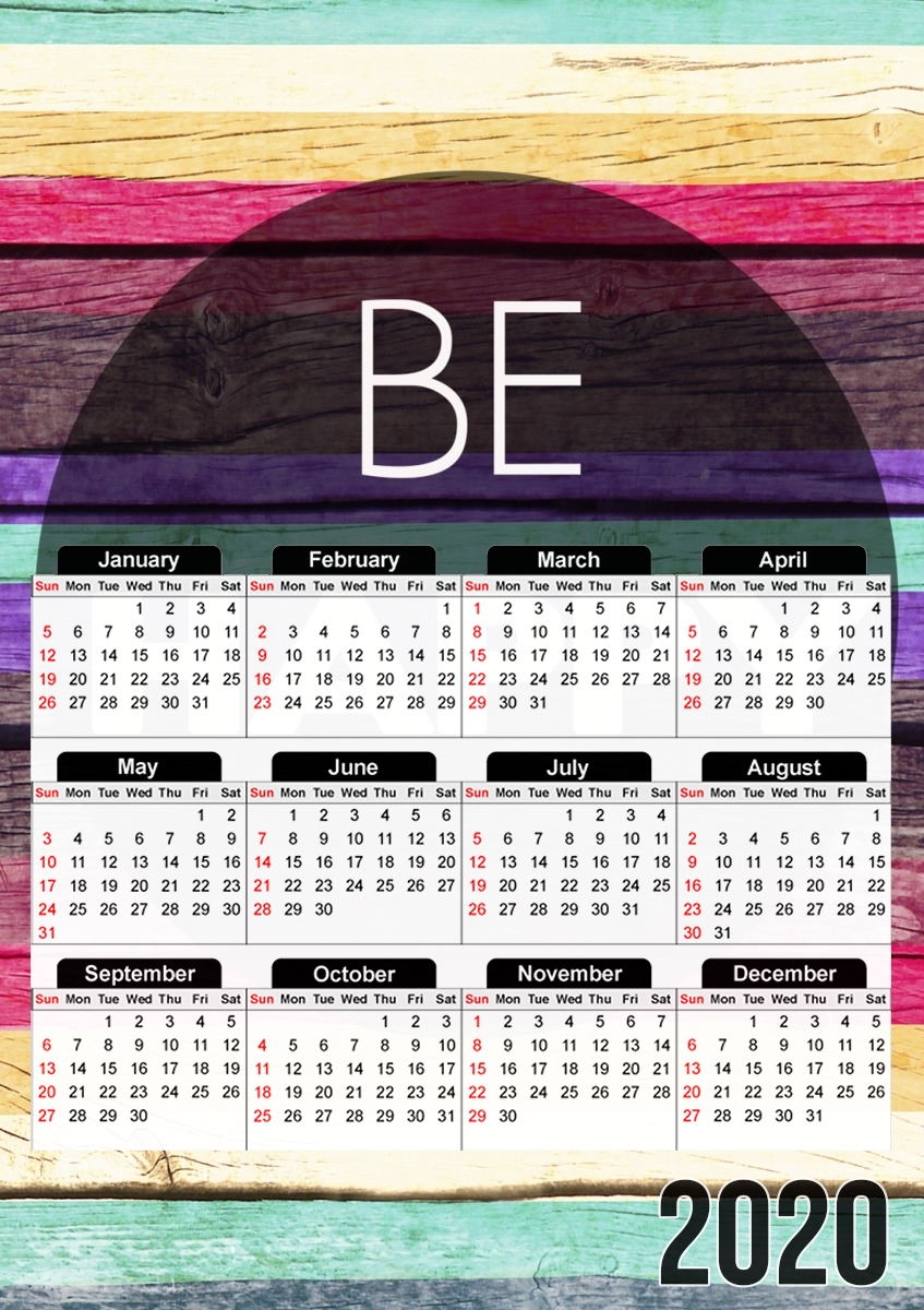  Be Happy for A3 Photo Calendar 30x43cm