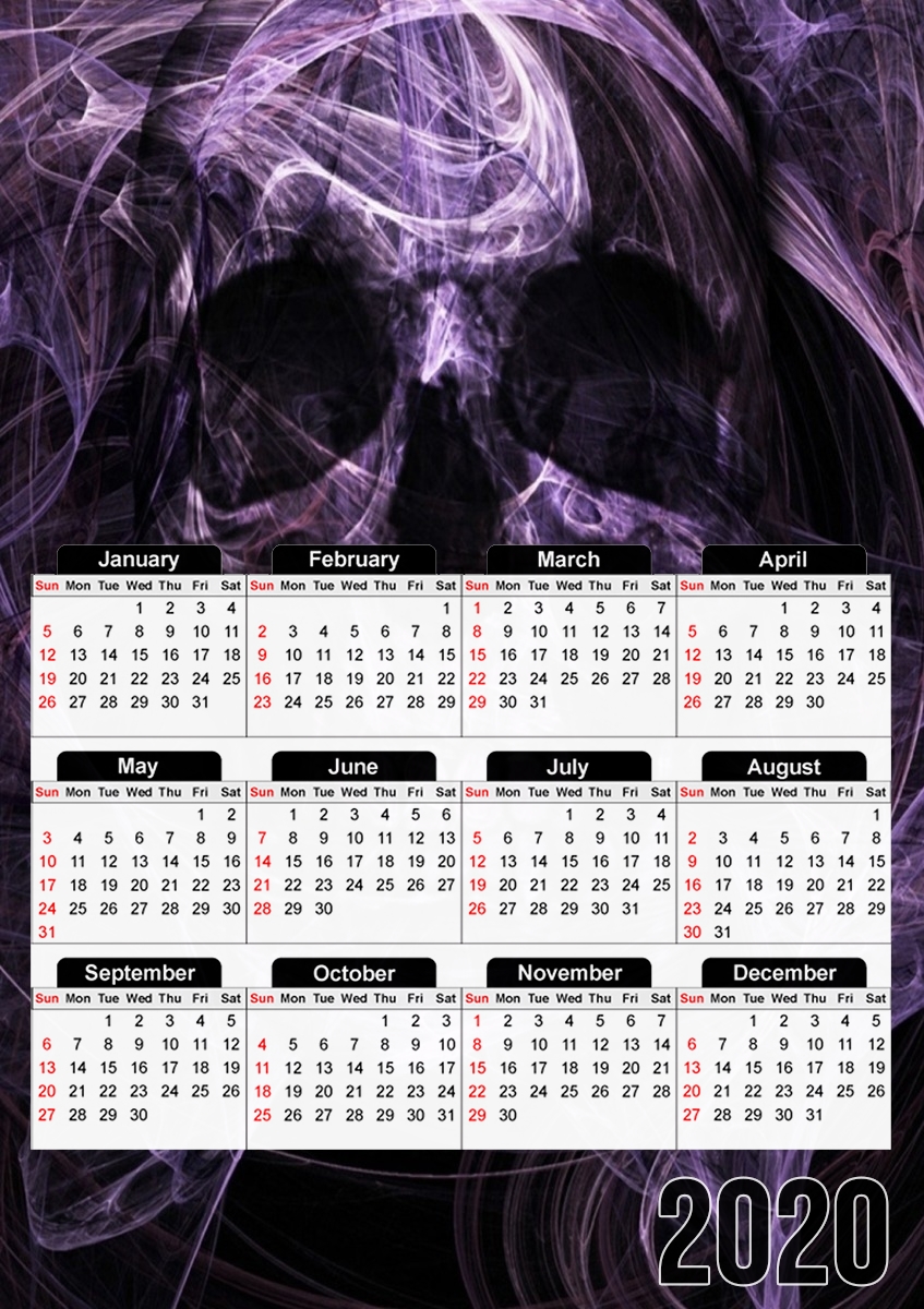  Violet Skull for A3 Photo Calendar 30x43cm