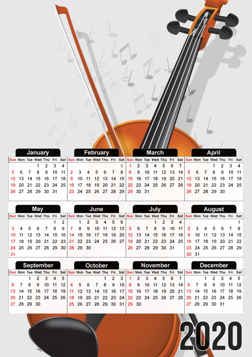  Violin Virtuose for A3 Photo Calendar 30x43cm