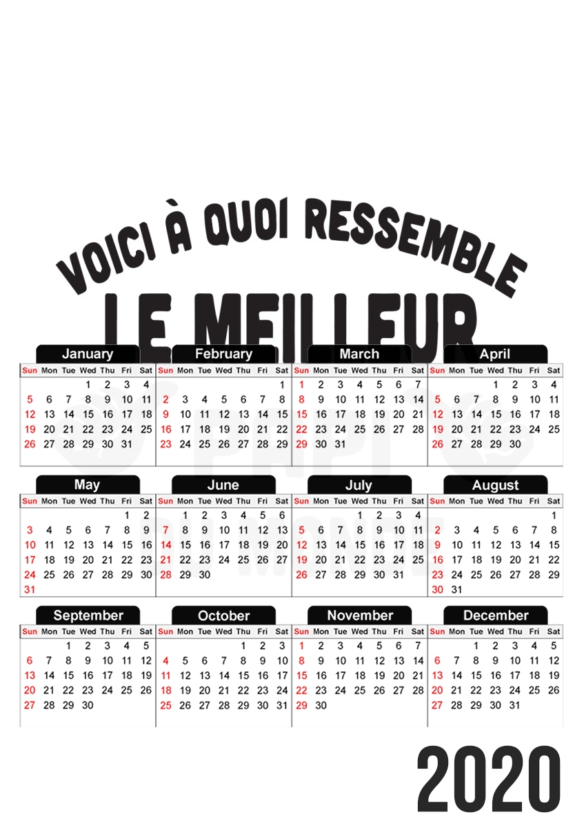  Voici a quoi ressemble le meilleur Papi du monde for A3 Photo Calendar 30x43cm