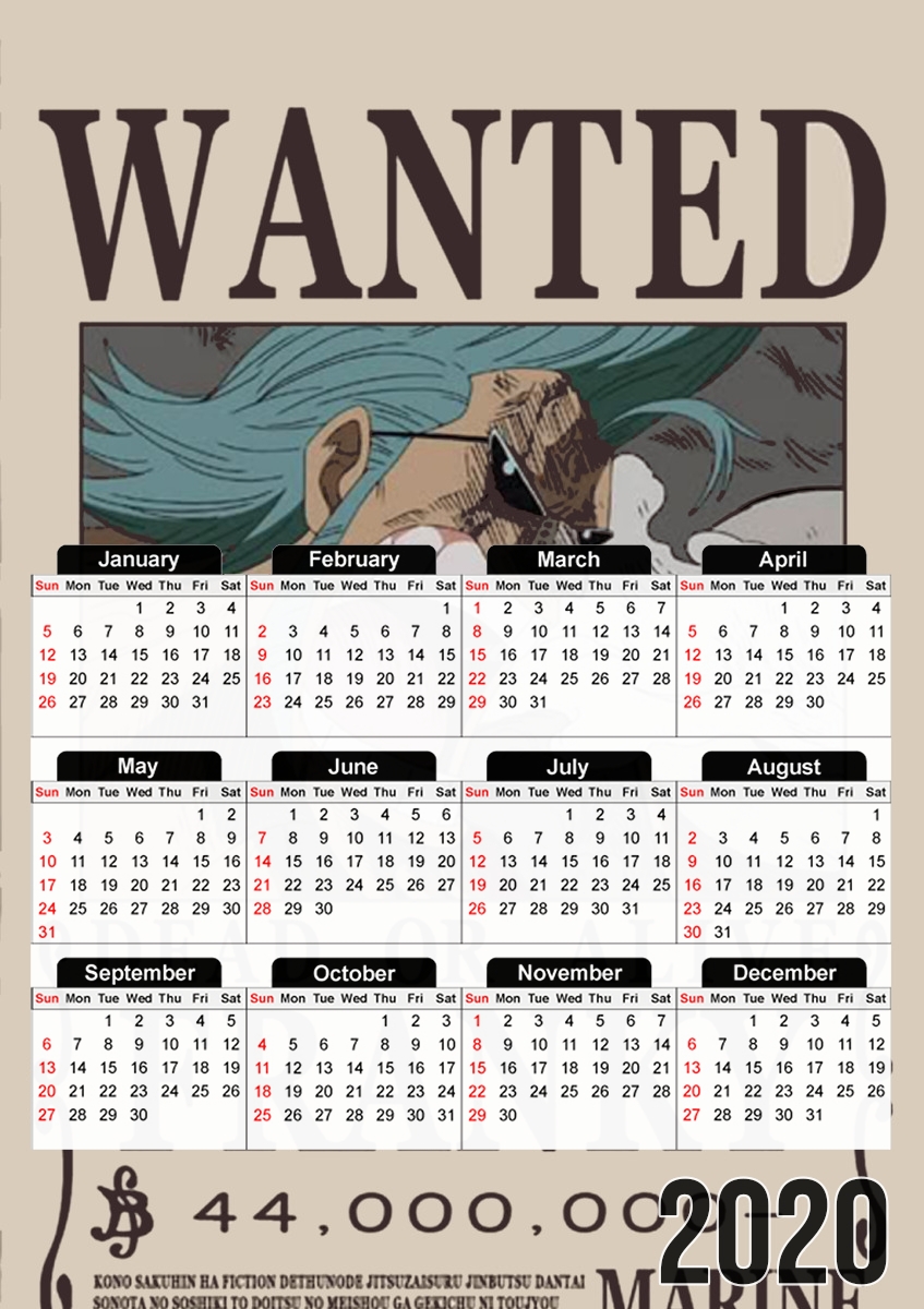  Wanted Francky Dead or Alive for A3 Photo Calendar 30x43cm