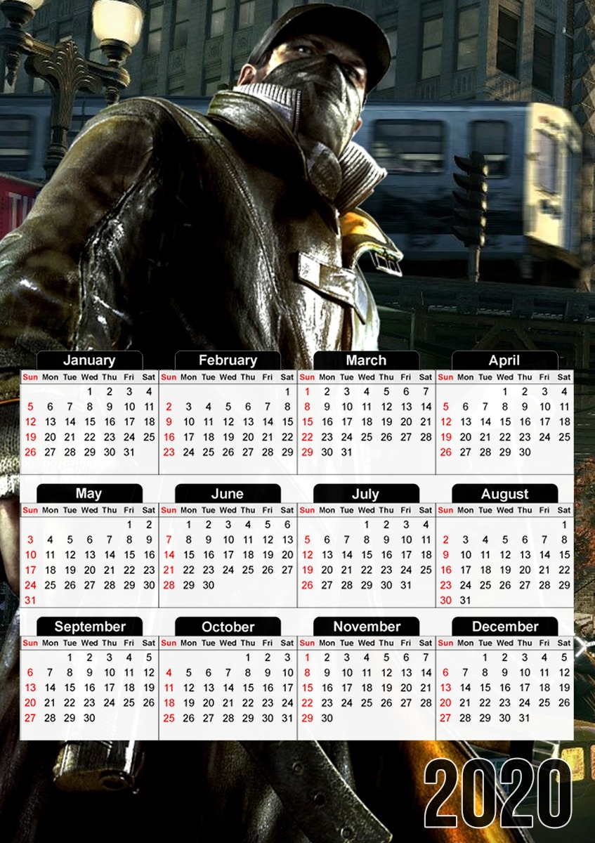  Watch Dogs Everything is connected for A3 Photo Calendar 30x43cm