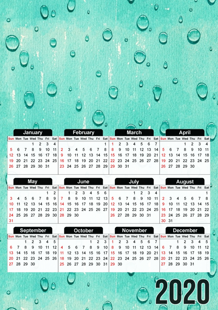  Water Drops Pattern for A3 Photo Calendar 30x43cm