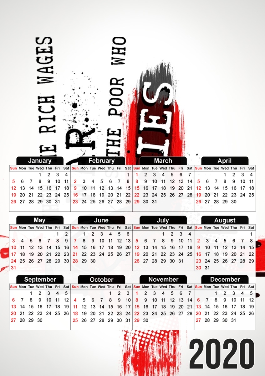  When The Rich Wages War for A3 Photo Calendar 30x43cm