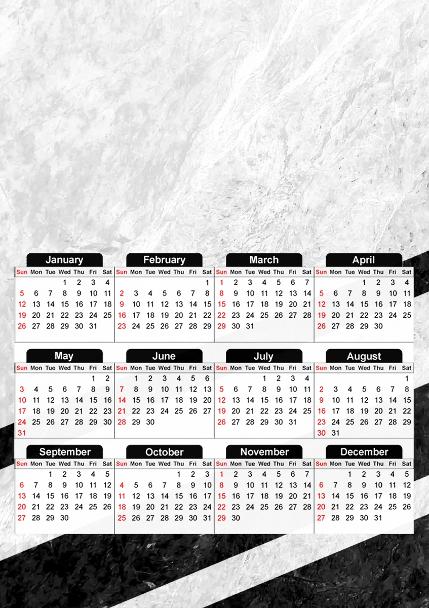  White Striped Marble for A3 Photo Calendar 30x43cm