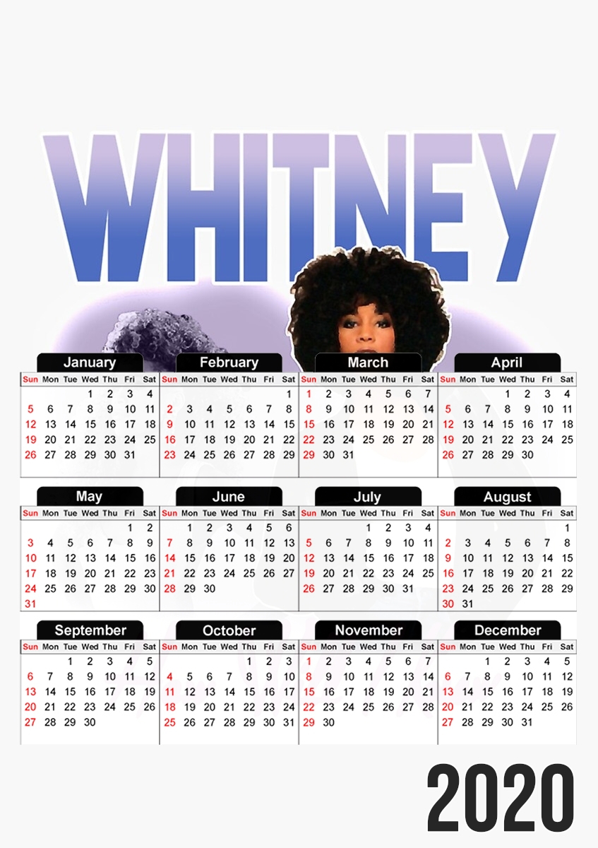  whitney houston for A3 Photo Calendar 30x43cm