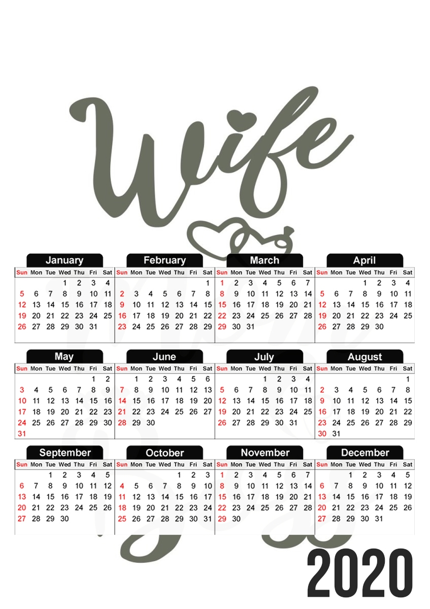  Wife Mom Boss for A3 Photo Calendar 30x43cm