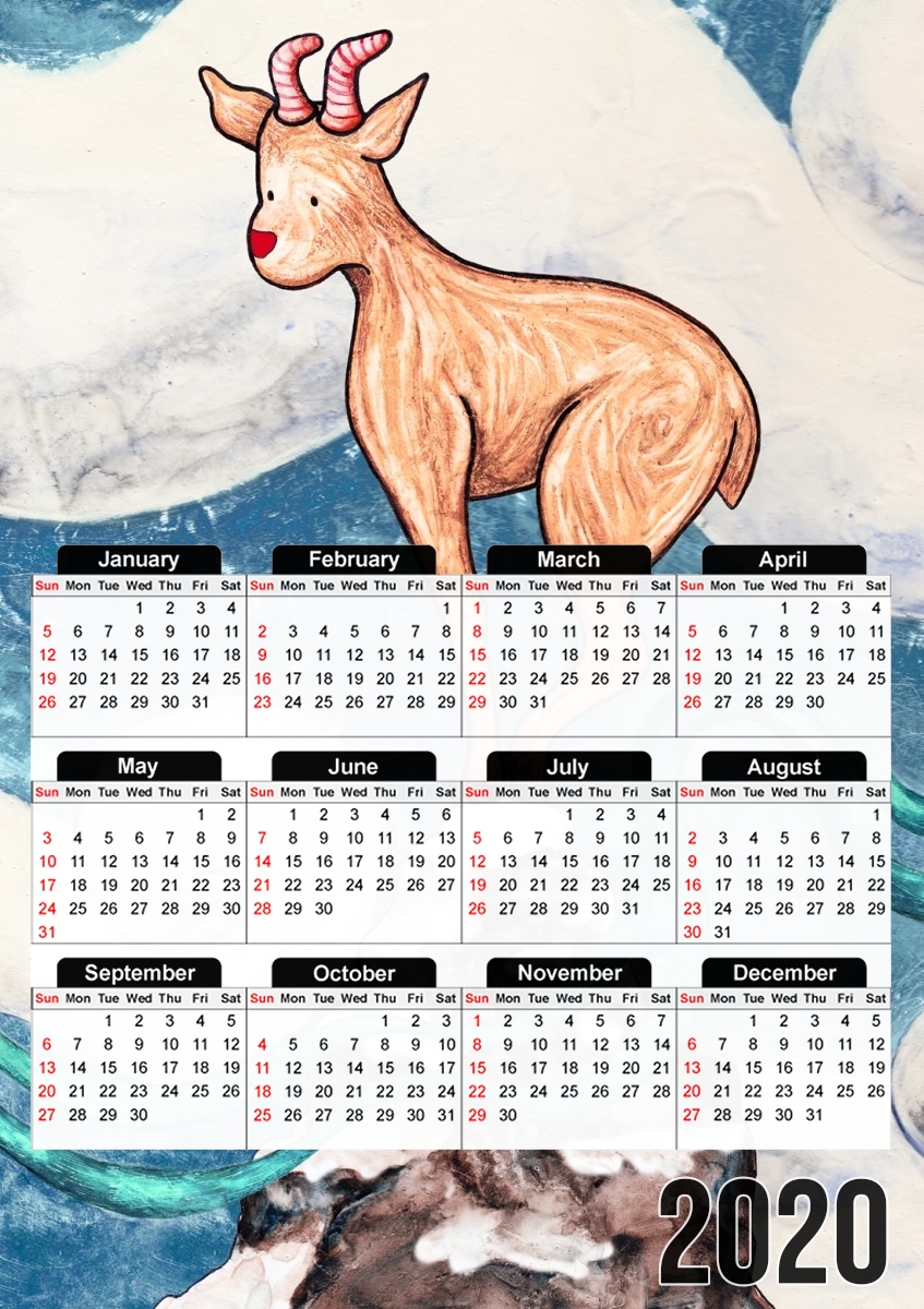  Winter Goat for A3 Photo Calendar 30x43cm