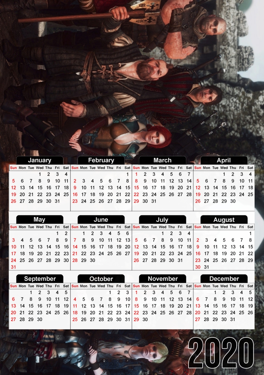  Witcher Crew for A3 Photo Calendar 30x43cm