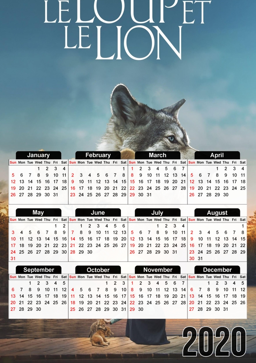  Wolf and Lion for A3 Photo Calendar 30x43cm