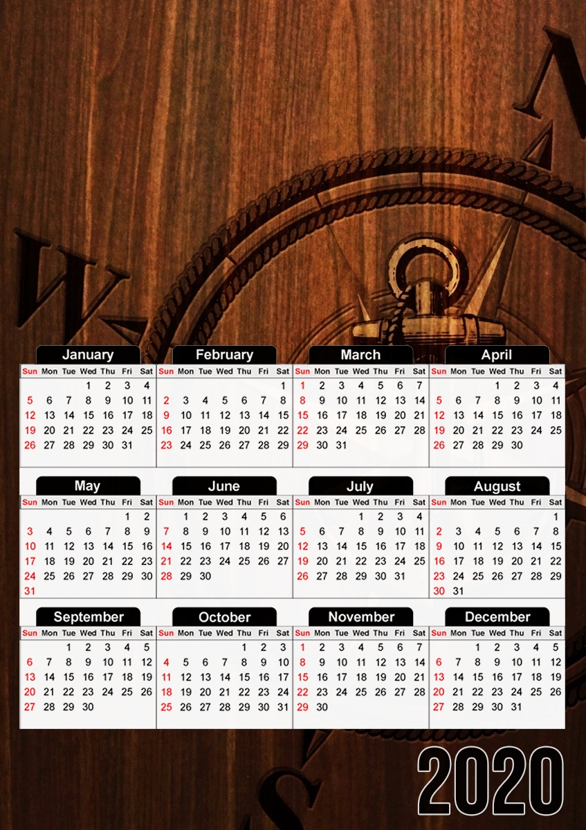  Wooden Anchor for A3 Photo Calendar 30x43cm