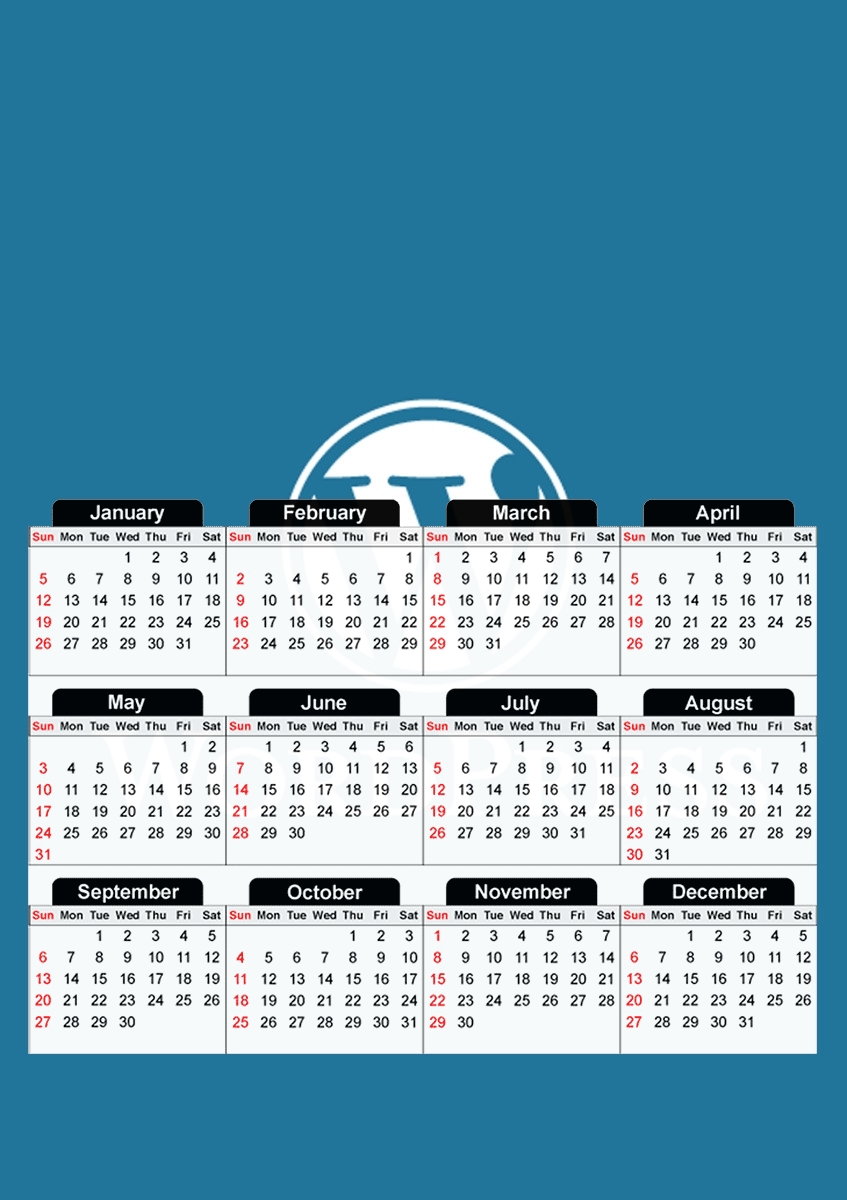  Wordpress maintenance for A3 Photo Calendar 30x43cm