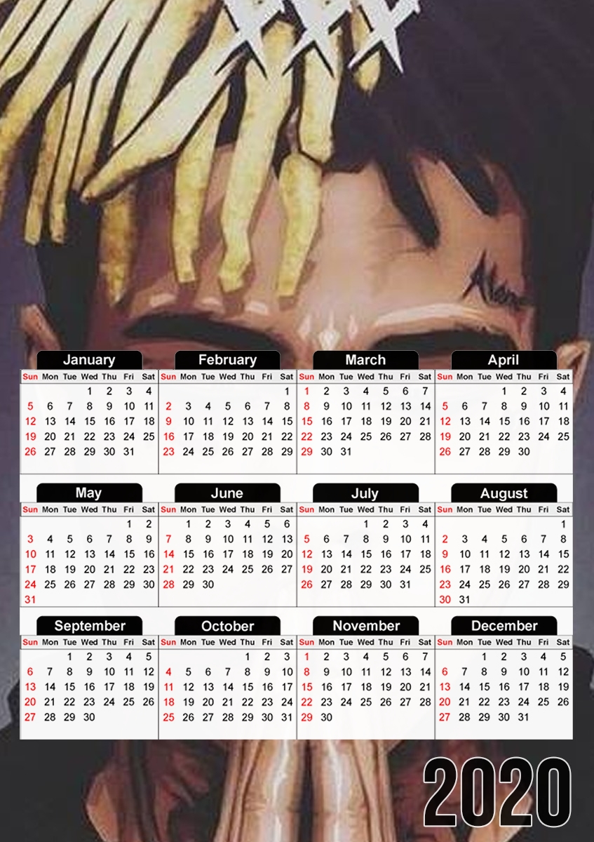  XXXTENTACION Tribute for A3 Photo Calendar 30x43cm