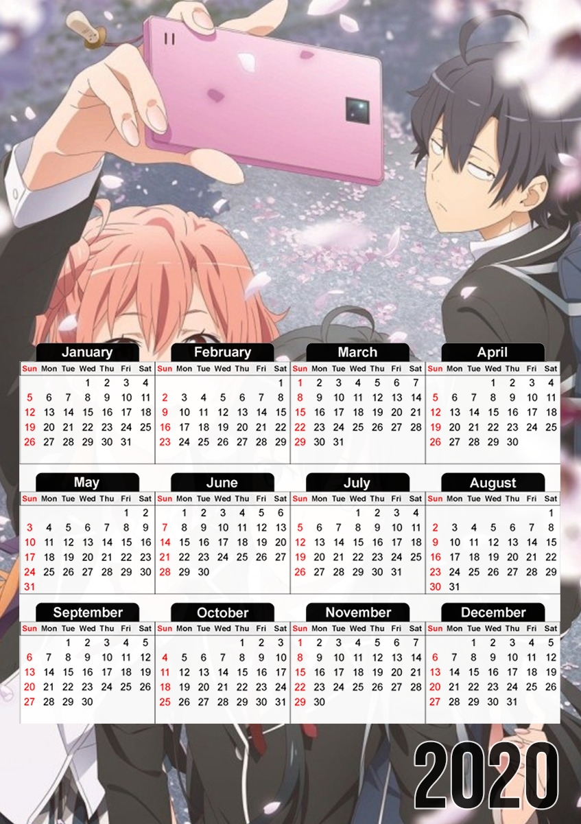  Yahari Ore no Seishun for A3 Photo Calendar 30x43cm