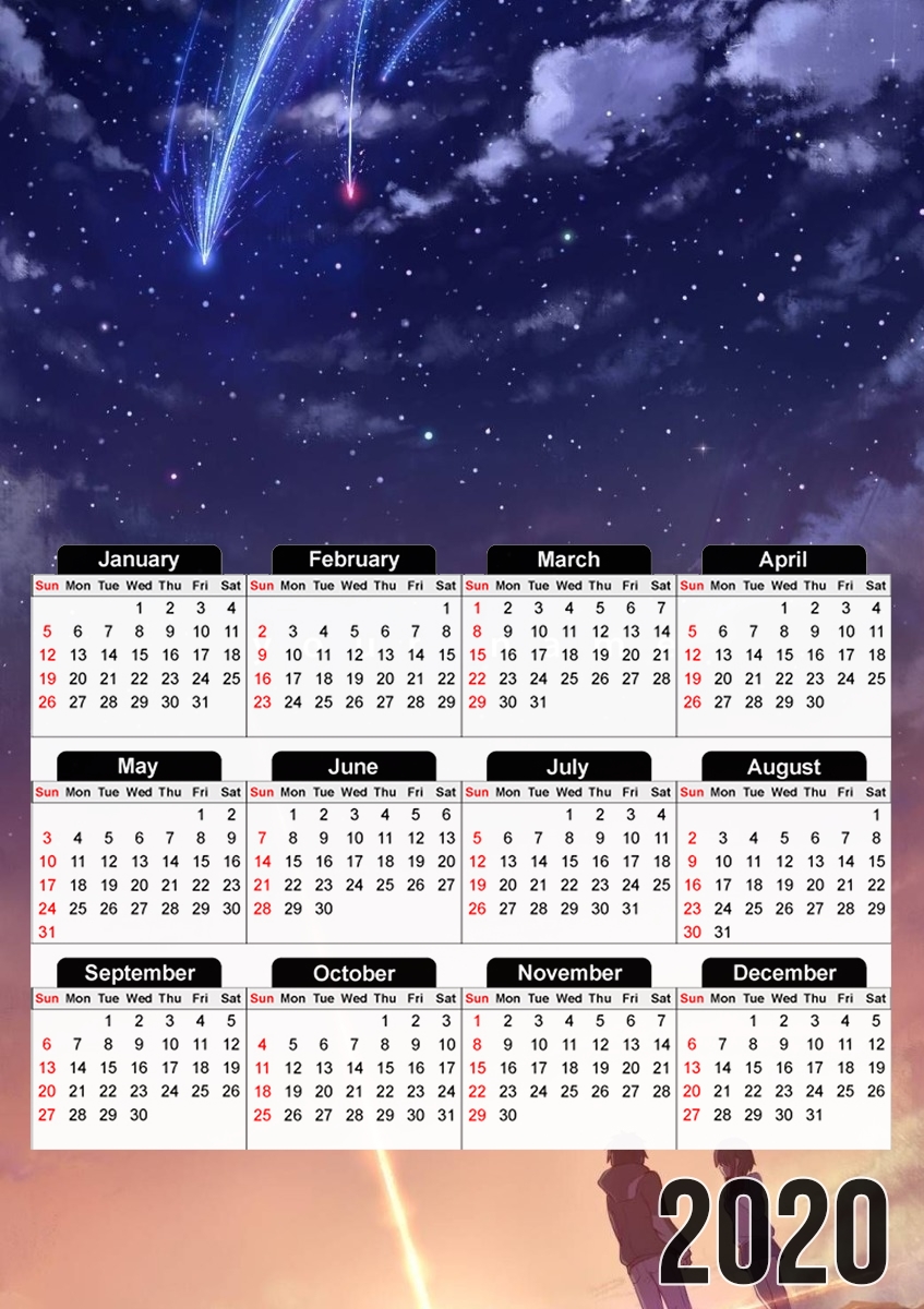  Your name Manga for A3 Photo Calendar 30x43cm