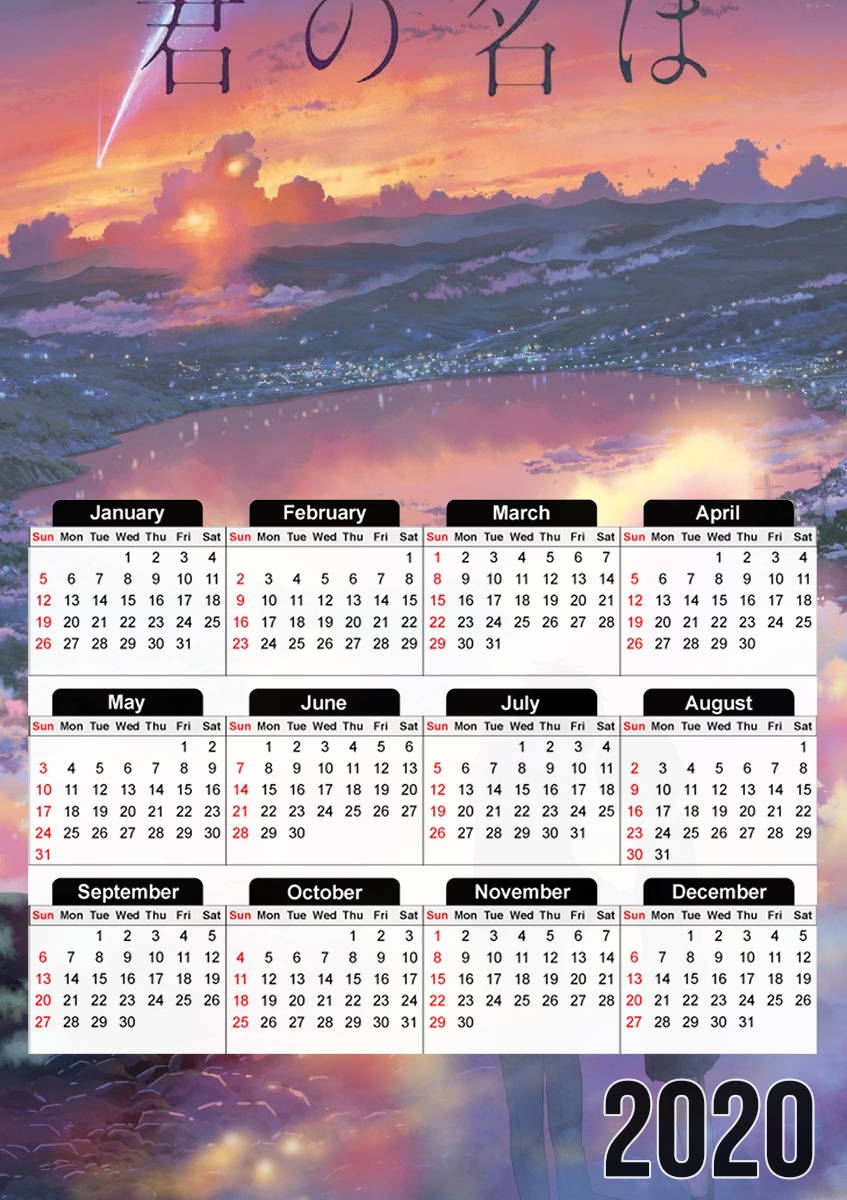  Your Name Night Love for A3 Photo Calendar 30x43cm