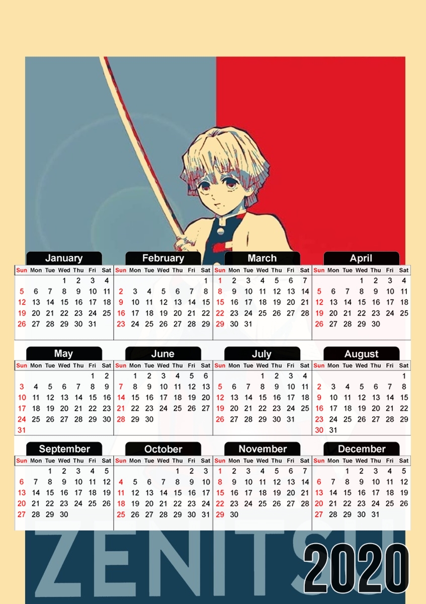  Zenitsu Propaganda for A3 Photo Calendar 30x43cm