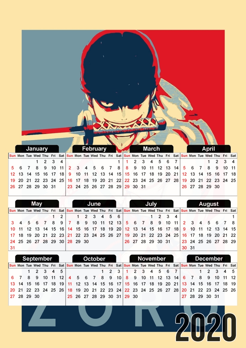  Zoro Propaganda for A3 Photo Calendar 30x43cm