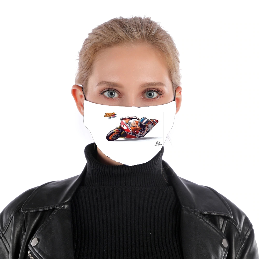  Dani Pedrosa Moto GP Cartoon Art for Nose Mouth Mask