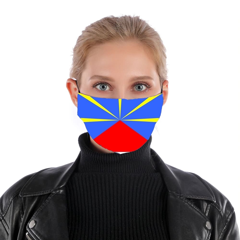  Drapeau de la reunion for Nose Mouth Mask