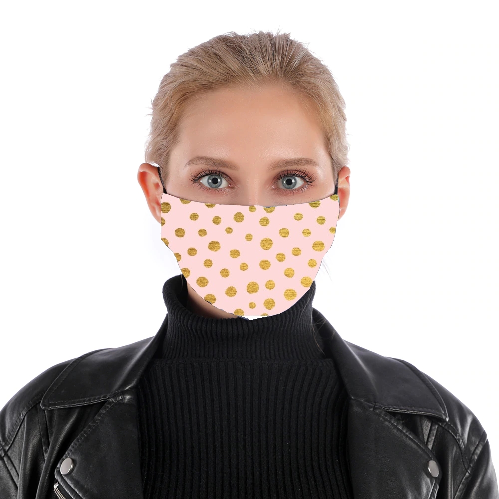  Golden Dots And Pink for Nose Mouth Mask