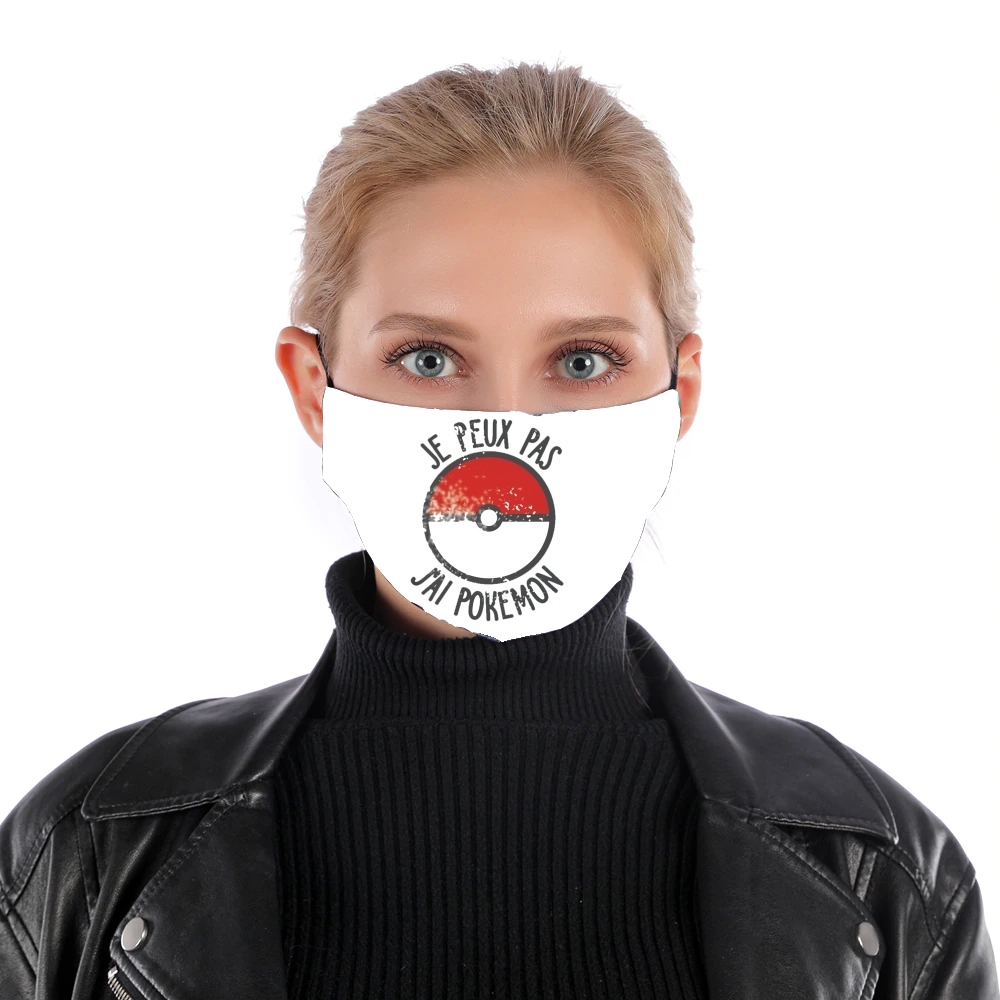  Je peux pas j ai Pokemon for Nose Mouth Mask