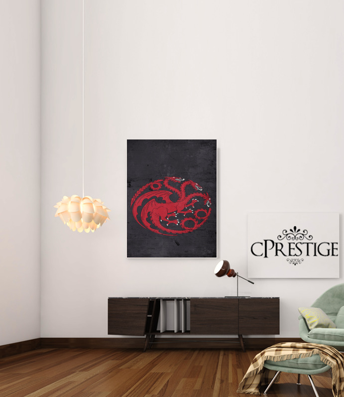  Flag Dragon House Red for Art Print Adhesive 30*40 cm