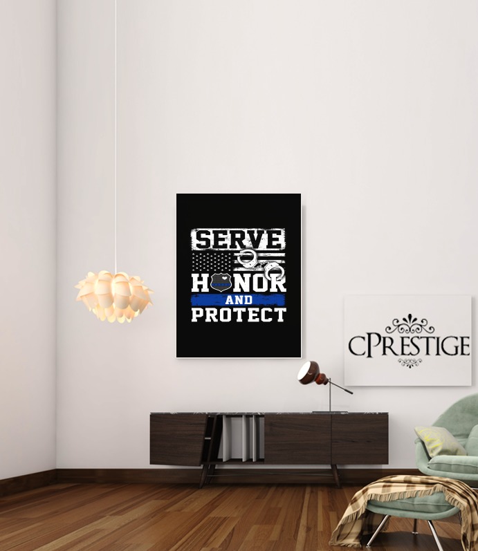  Police Serve Honor Protect for Art Print Adhesive 30*40 cm