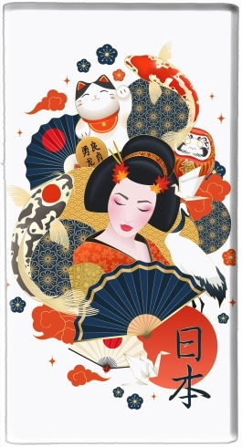  Japanese geisha surrounded with colorful carps for Powerbank Universal Emergency External Battery 7000 mAh