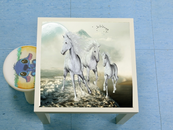  White Horses on the beach for Low table
