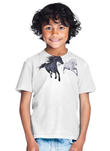  Horse freedom in the snow for Kids T-Shirt