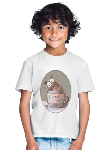  Painting Baby With Owl Cap in a Teacup for Kids T-Shirt
