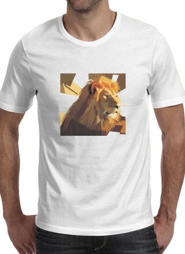  Lion Geometric Brown for Men T-Shirt