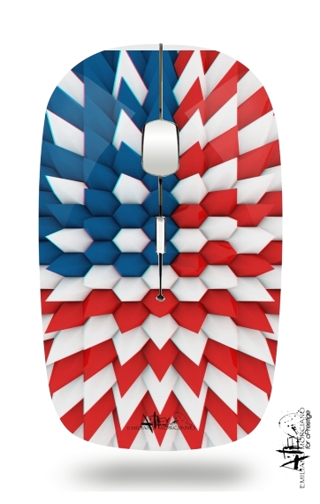  3D Poly USA flag for Wireless optical mouse with usb receiver