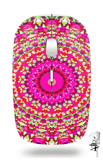  Arabesque Neon Green and Pink for Wireless optical mouse with usb receiver