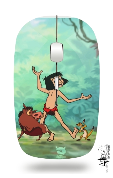  Disney Hangover Mowgli Timon and Pumbaa  for Wireless optical mouse with usb receiver