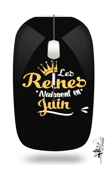  Les reines naissent en Juin Cadeau Anniversaire for Wireless optical mouse with usb receiver