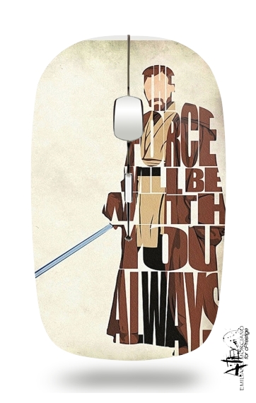  Obi Wan Kenobi Tipography Art for Wireless optical mouse with usb receiver