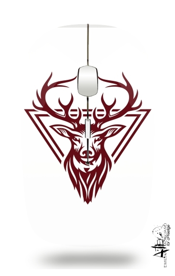  Vintage deer hunter logo for Wireless optical mouse with usb receiver