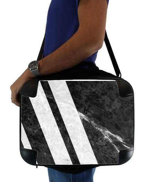  Black Striped Marble for Laptop briefcase 15" / Notebook / Tablet