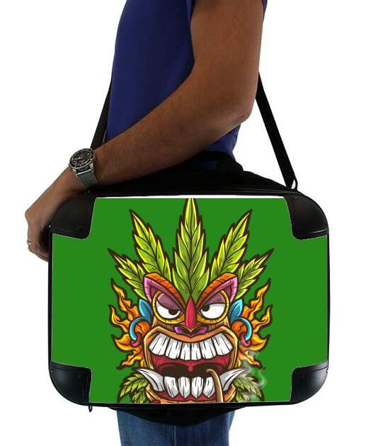  Tiki mask cannabis weed smoking for Laptop briefcase 15" / Notebook / Tablet